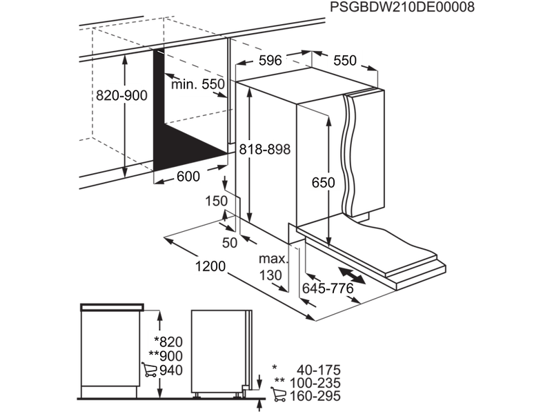 AEG FSB64907Z Beépíthető mosogatógép, Teljesen integrálható
