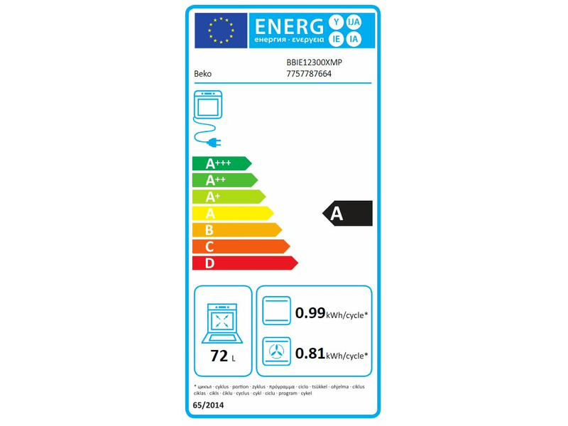 Beko BBIE12300XMP beépíthető sütő