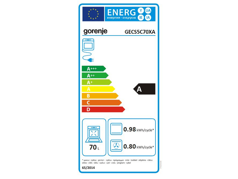 Gorenje GECS5C70XA Kerámialapos tűzhely