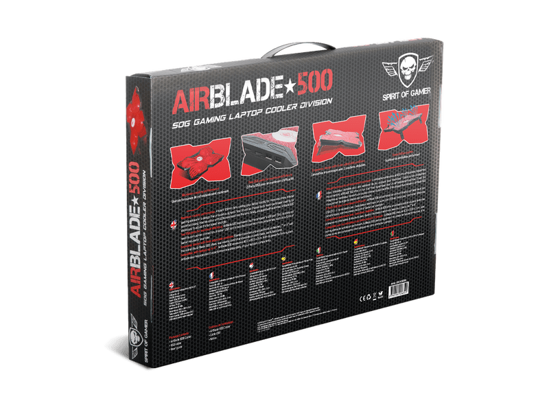 Spirit of Gamer Airblade 500 Notebook hűtő, piros (SOG-VE500RE)