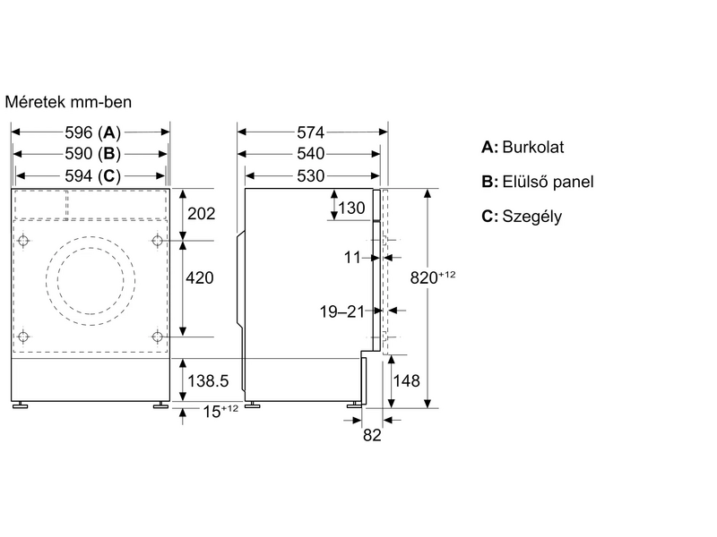 Bosch WKD28490EU Beépíthető mosó-szárítógép
