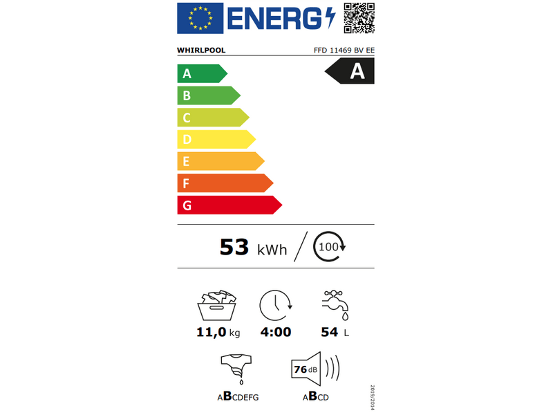 Whirlpool FFD 11469 BV EE Elöltöltős gőzfunkciós mosógép
