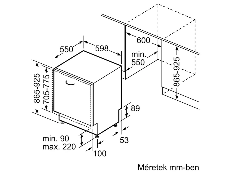 Bosch SBV4HVX14E Beépíthető mosogatógép