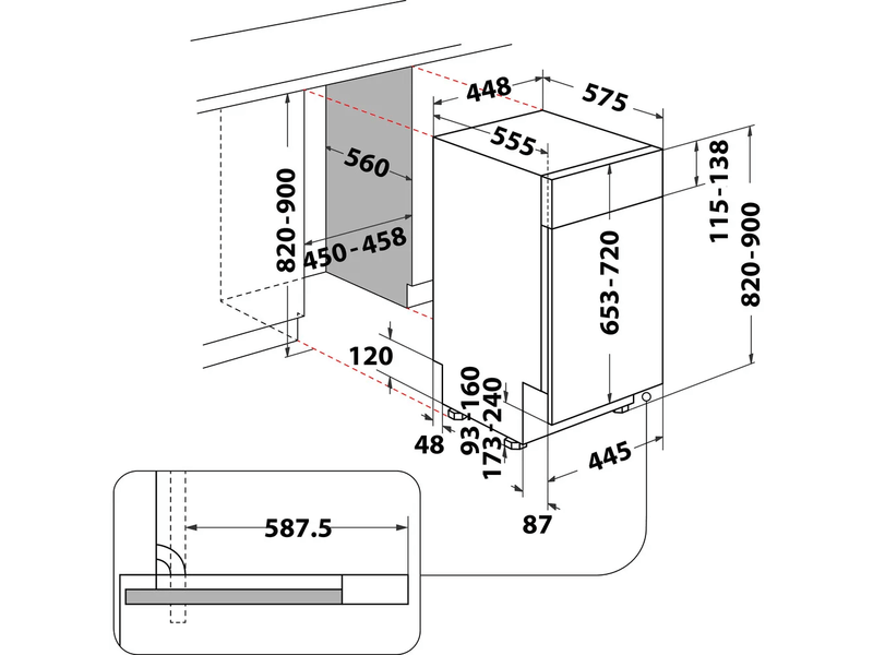 Beépíthető Mosogatógép,10ter,9l