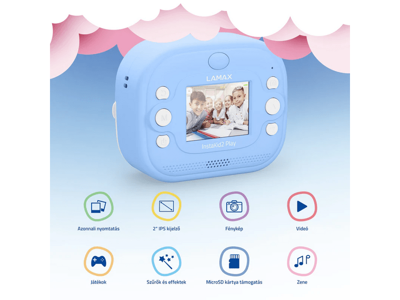 LAMAX InstaKid2 Play Gyerekkamera, kék