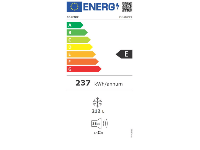 Gorenje FNI418EE1 Beépíthető fagyasztószekrény