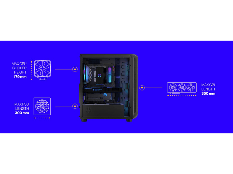 Endorfy Arx 500 ARGB Számítógépház (EY2A011)