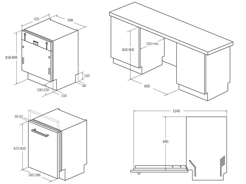 Haier XS 6A0M4PB1 Beépíthető mosogatógép