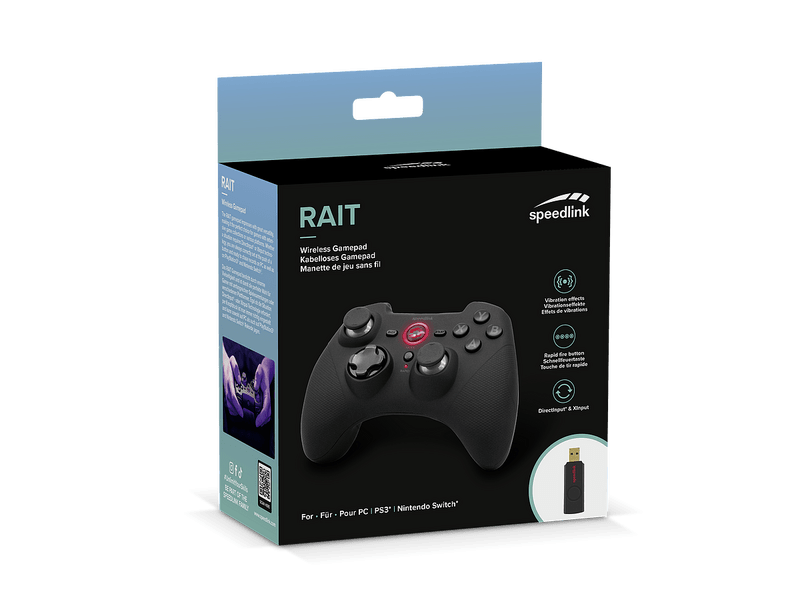 SpeedLink Rait Vezeték nélküli PC/PS3/Nintendo gamepad (SL-650110-BK)