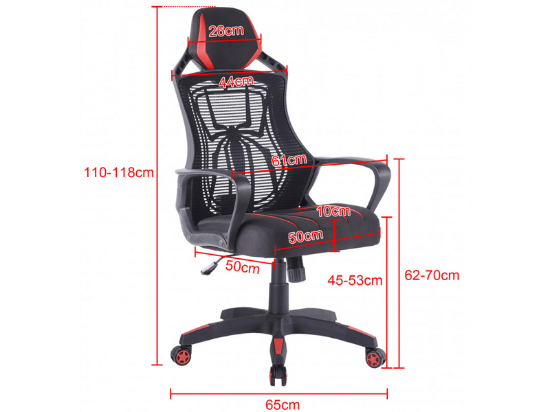 Varr Spider Gamer szék, fekete