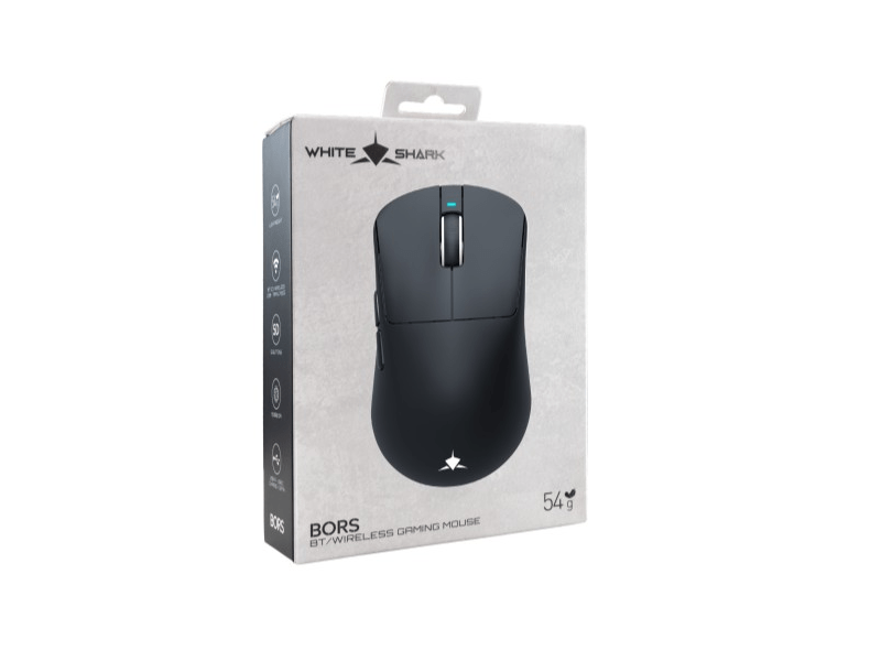 White Shark BORS-B Vezeték nélküli gamer egér, fekete (WGM-5021B)