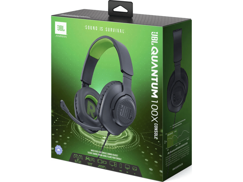 JBL Quantum 100X konzolne slušalice, crno-zelene