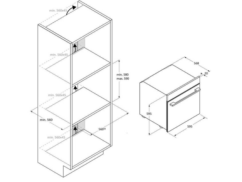 Candy CA6 NP3T3EHTB Ugradbena pećnica