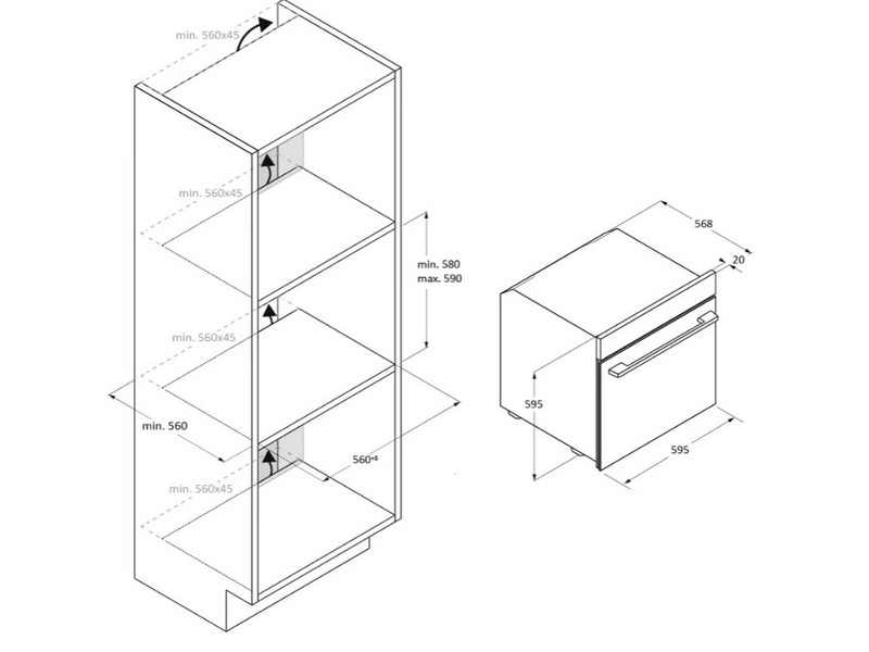 Candy CA6 NP3T2HTW Ugradbena pećnica
