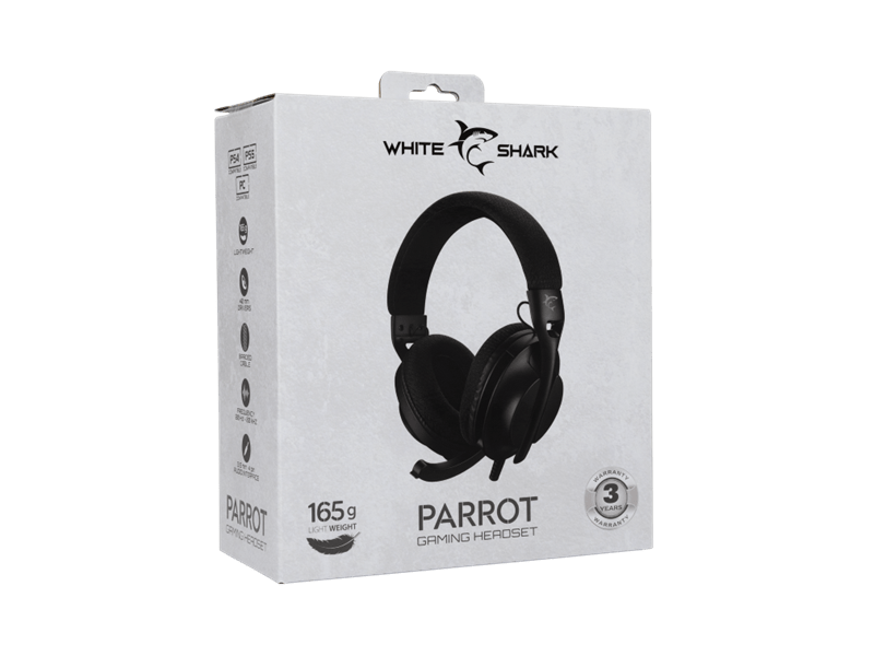 White Shark GH-2440B Parrot Gamer fejhallgató, fekete