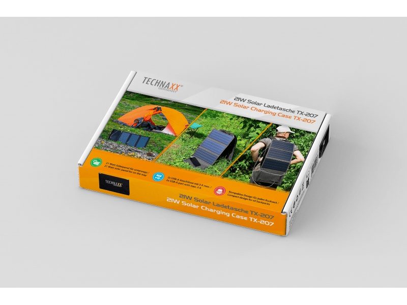 Technaxx TX-207 6V Napelemes Töltőtok, 21W