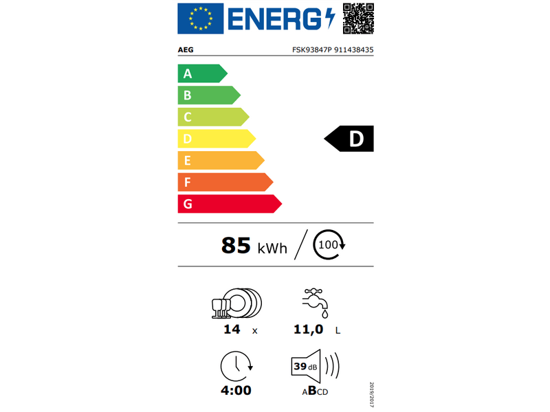 AEG FSK93847P Beépíthető mosogatógép