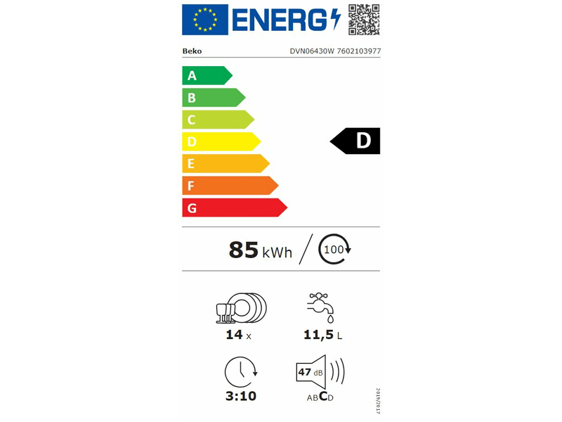 Beko DVN06430W Mosogatógép