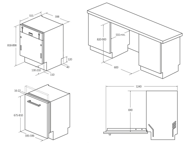Haier XS 4A4M3PB1 Beépíthető mosogatógép