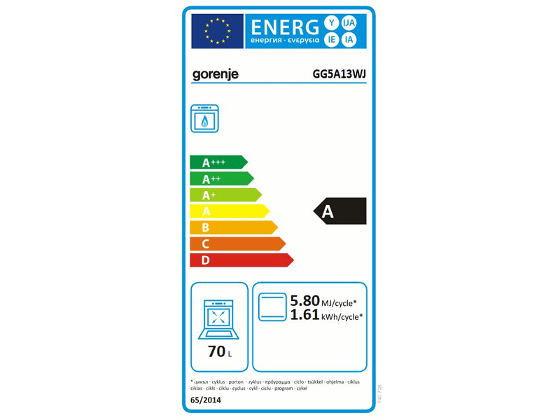 Gorenje GG5A13WJ Gáztűzhely