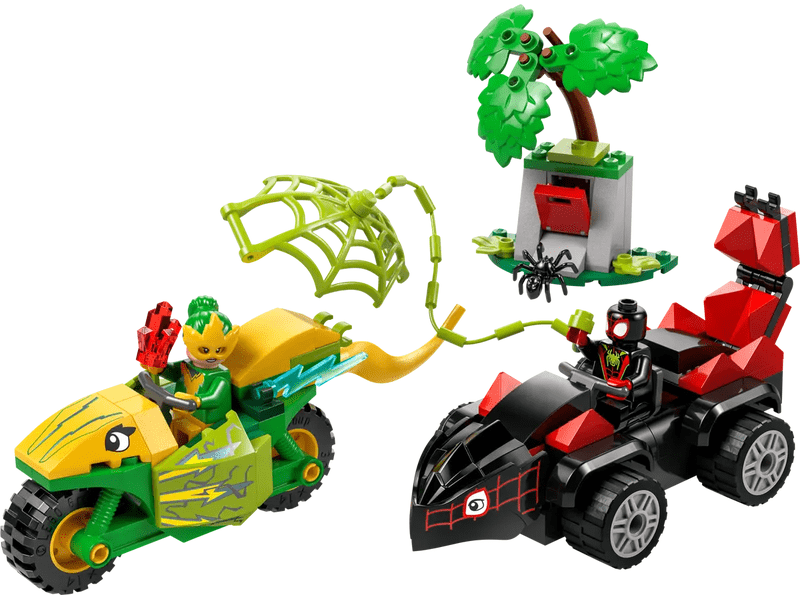 LEGO® Marvel Spin és Electro: Üldözés a dinójárművel (11198)