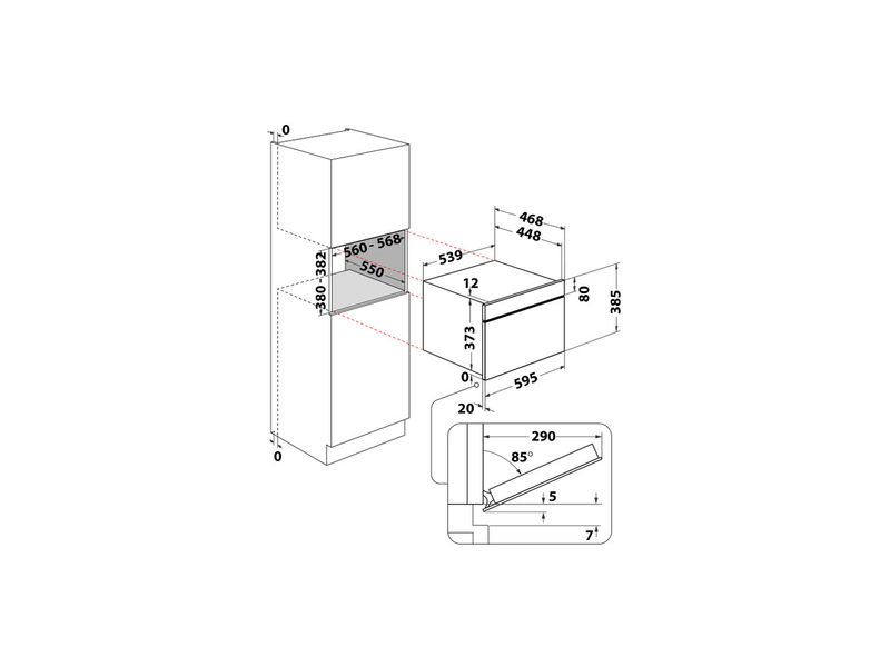 Whirlpool WOI5S8PM1SBA Beépíthető sütő + Whirlpool WMD54MB Beépíthető mikrohullámú sütő + Whirlpool WL S1360 NE Beépíthető indukciós főzőlap