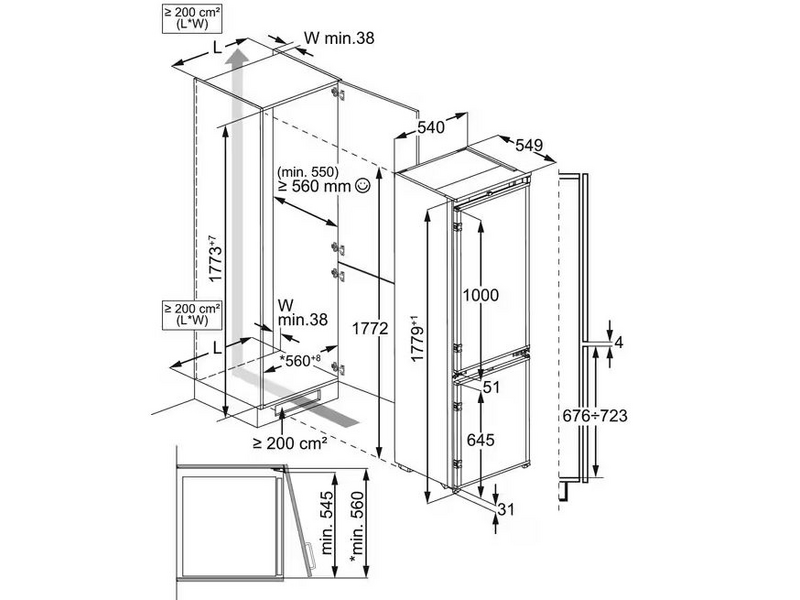 Electrolux ENT6MD18S3 Beépíthető alulfagyasztós hűtőszekrény
