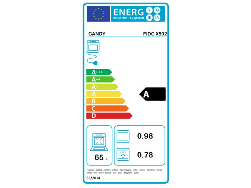 Candy FIDC X502 Beépíthető sütő
