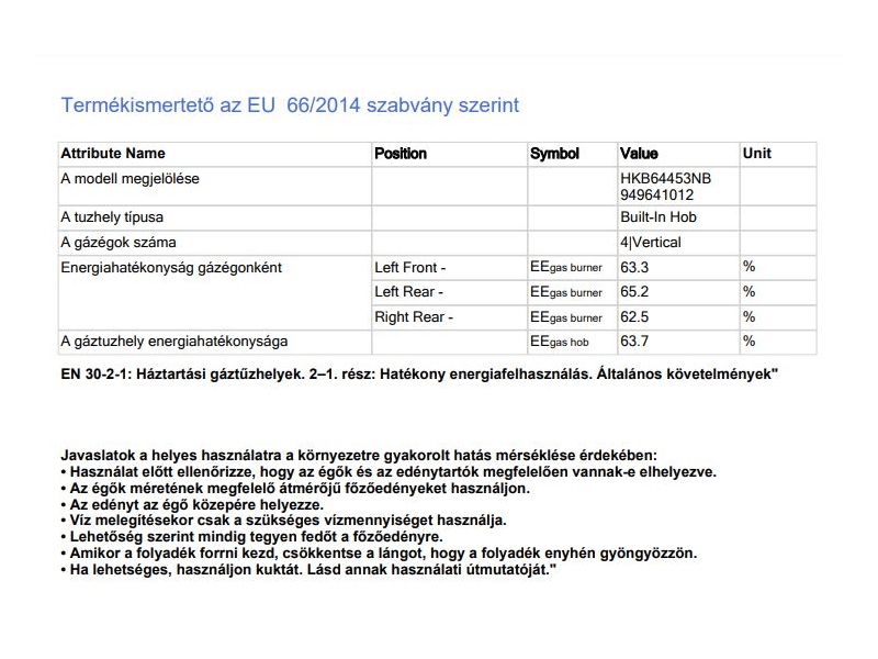 AEG HKB64453NB Beépíthető gáz főzőlap