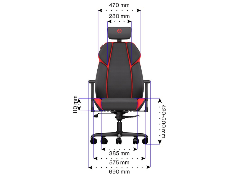 Endorfy Meta RD Gaming szék, piros-fekete (EY8A006)