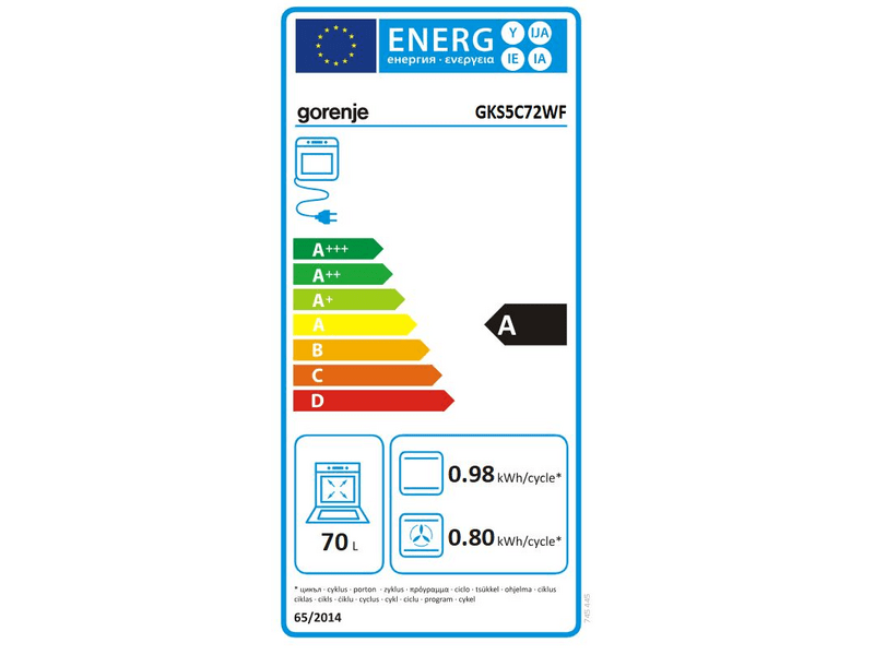 Gorenje GKS5C72WF Kombinált tűzhely