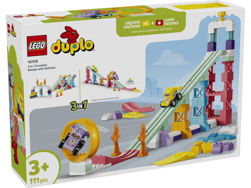 LEGO® DUPLO® Városi kalandok 3 az 1-ben kreatív ugratók és járművek (10478)