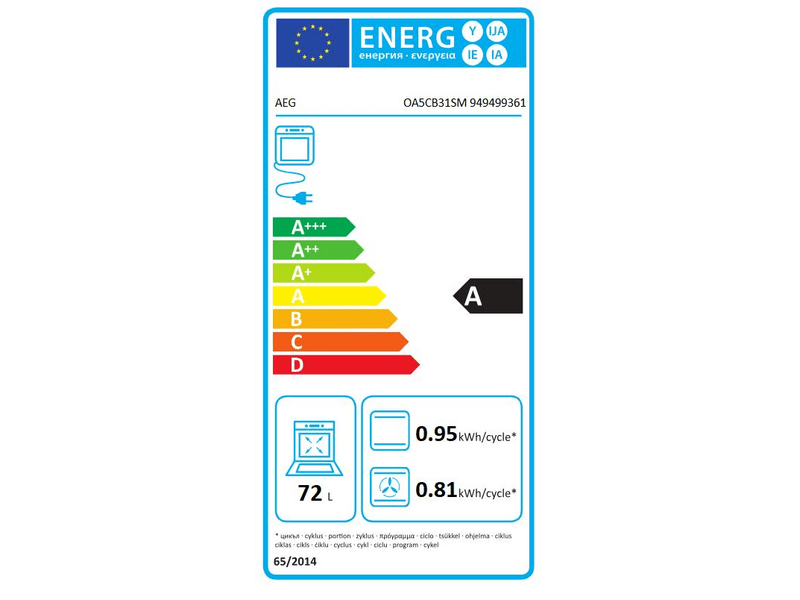 AEG OA5CB31SM Beépíthető sütő
