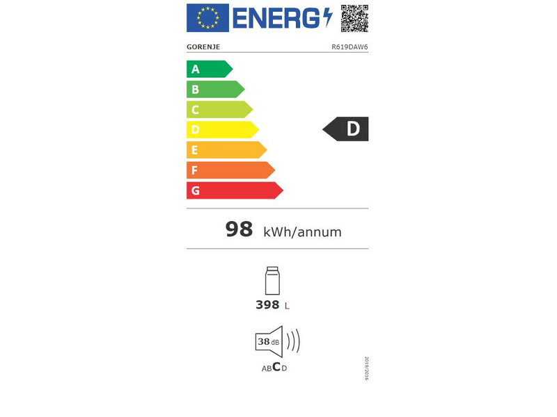 Gorenje R619DAW Hladnjak s jednim vratima, Bijela