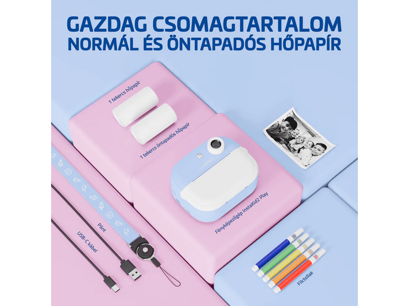 LAMAX InstaKid2 Play Gyerekkamera, kék