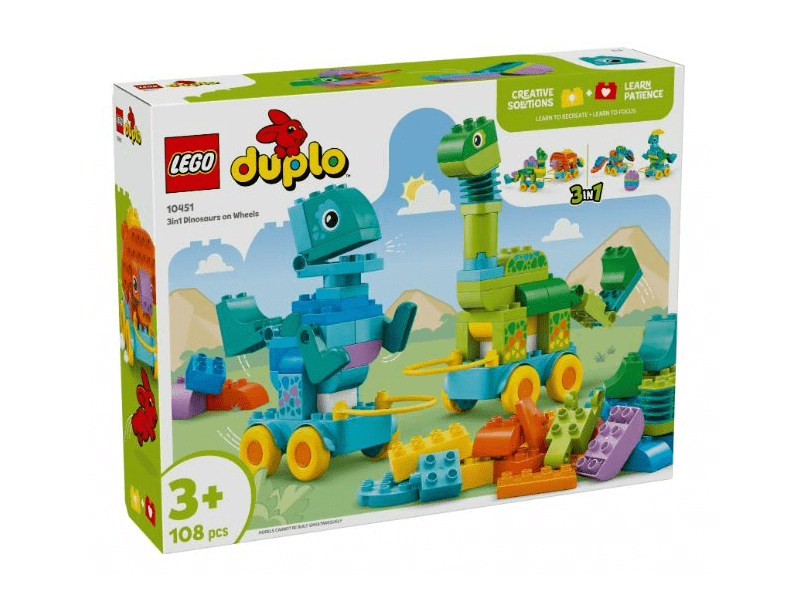 LEGO® DUPLO® City Adventures 3 u 1 Dinosauri na kotrljanju (10451)