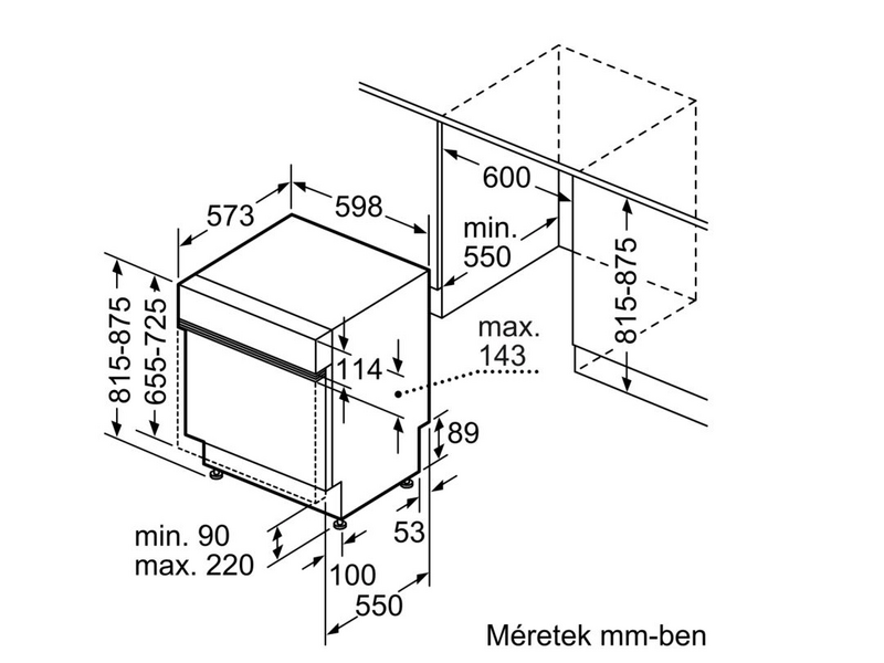 Bosch SMI6YCS02E Beépíthető mosogatógép