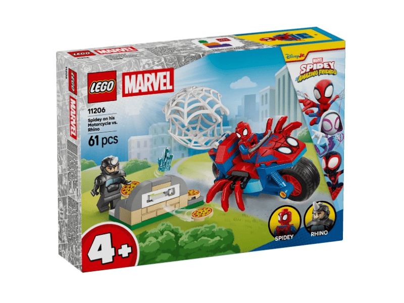 LEGO® Marvel Póki és csodálatos barátai Motorkerékpáros Pókember vs. Rhino (11206)