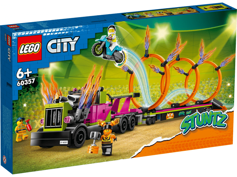 LEGO® City Kaszkadőr járgány és tűzgyűrű kihívás (60357)