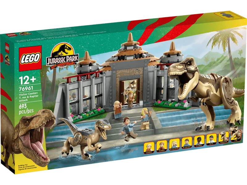 LEGO® Jurassic Park Látogatóközpont: T-Rex és raptortámadás (76961)