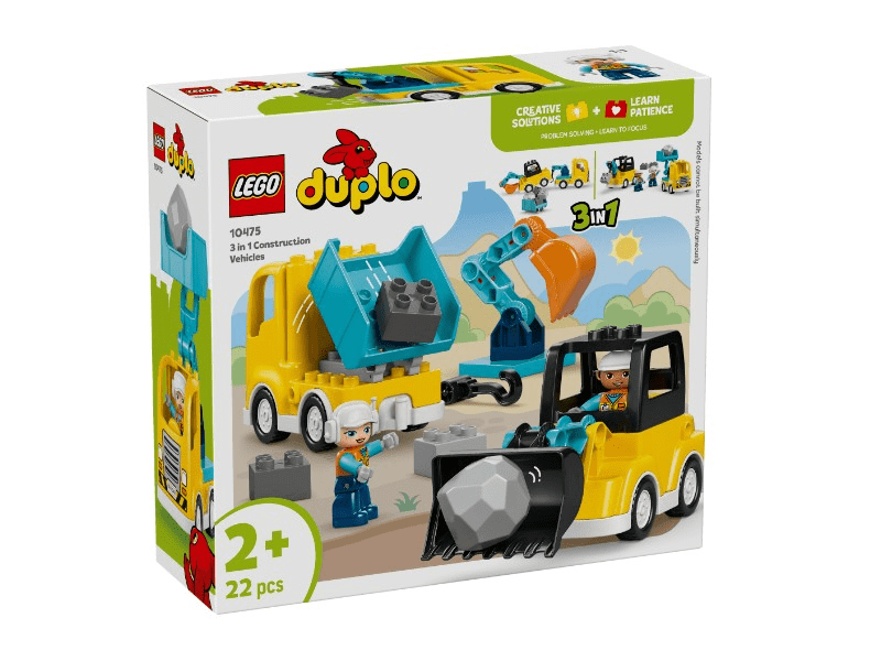 LEGO® DUPLO® Városi kalandok 3 az 1-ben építési munkagépek húsvéti játékok (10475)