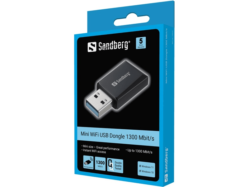 Sandberg Bluetooth Adapter - Mini Wifi Dongle 1300 Mbit/s