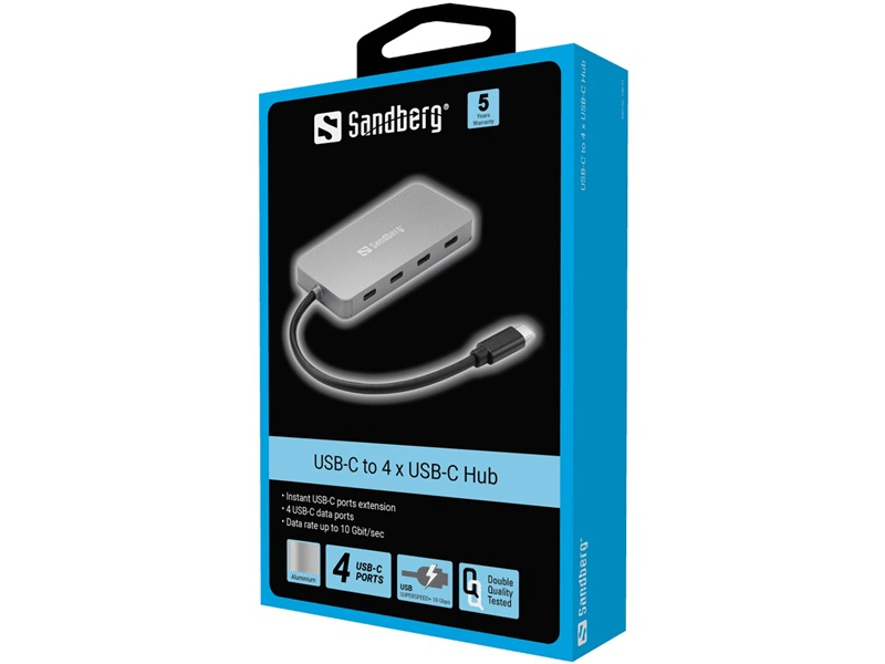 Sandberg USB Hub, ezüst (136-41)