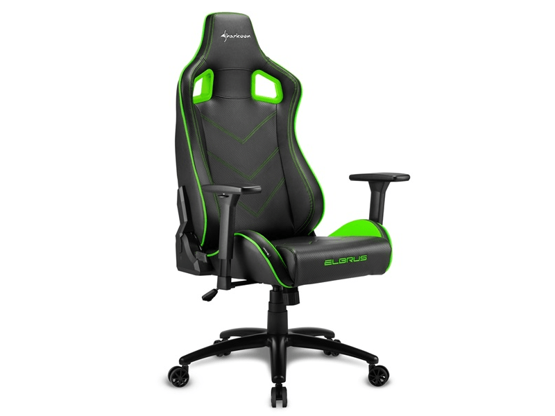 Sharkoon Elbrus 2 Gamer szék, fekete/zöld
