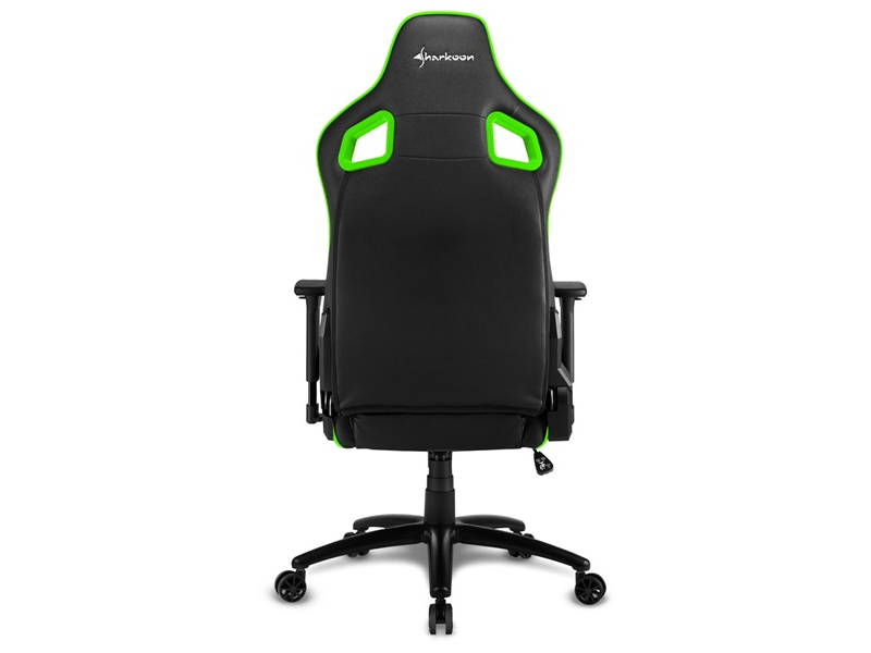 Sharkoon Gamer szék - Elbrus 2 Black/Green (állítható magasság; állítható kartámasz; műbőr; acél talp; 150kg-ig)