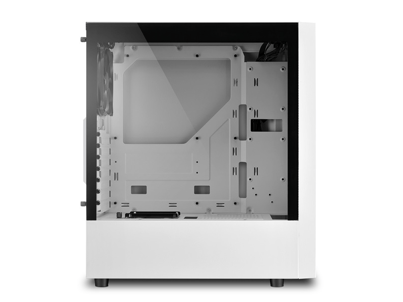Sharkoon Számítógépház - RGB Slider White (fehér; üveg oldal; alsó táp; ATX; 6x120mm; 2xUSB3.0; 1xUSB2.0; I/O)