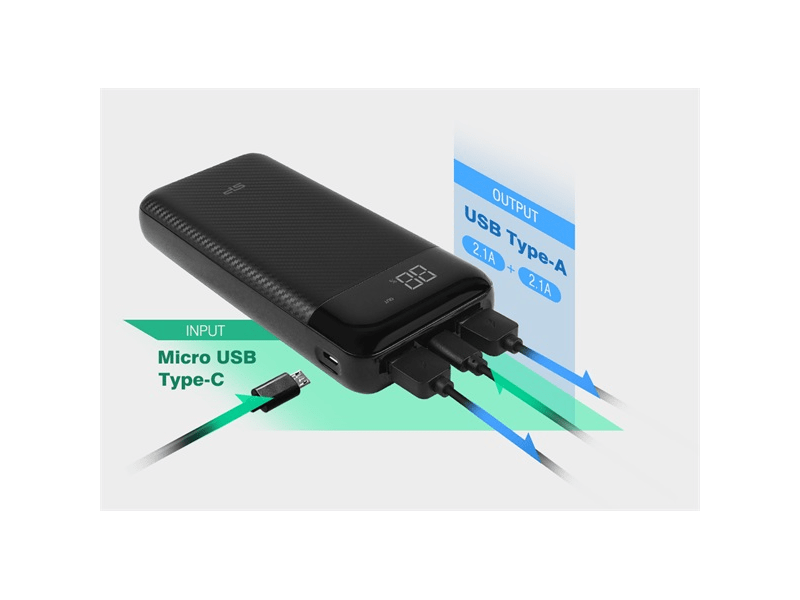 Silicon Power GS28 20000mAh PowerBank, fekete