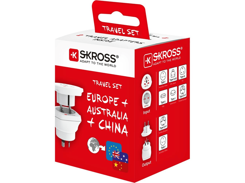 Skross Utazó adapter, AU/CN/EU (1.500210-E)