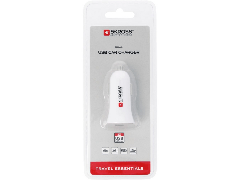 Skross USB töltő, autós, 2xUSB-A (2.900610-E)