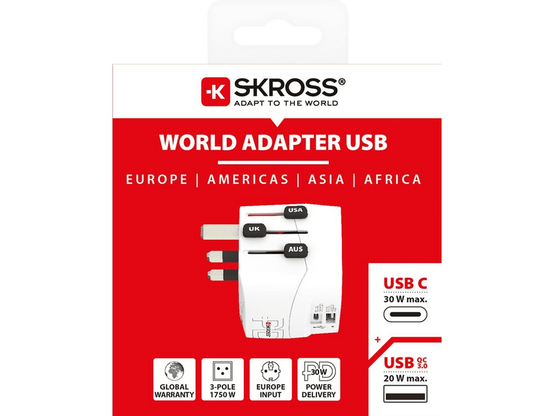 Skross PRO Light USB utazó adapter (1.302473)